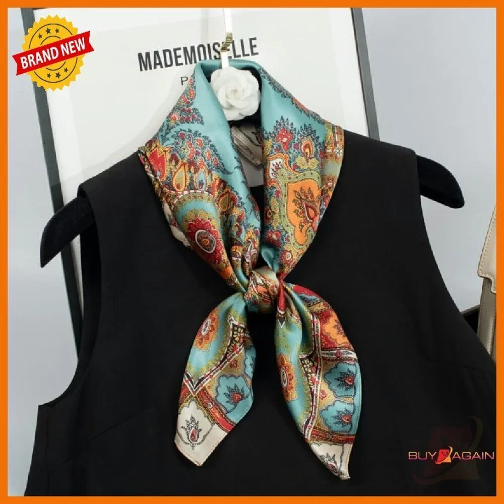 100% Mulberry Silk Square Scarf 25.6